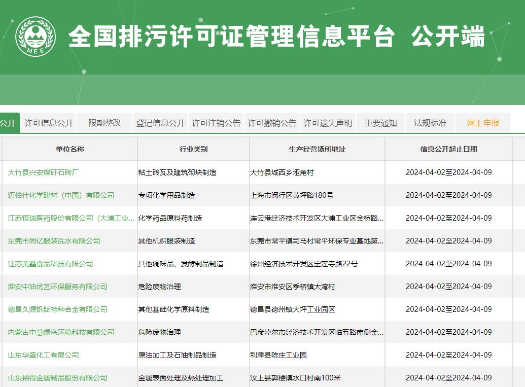 全国排污许可证管理信息平台-公开端permit.mee.gov.cn(图1) 全国排污许可证管理信息平台-公开端permit.mee.gov.cn(图1)